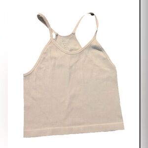 ODODOS Women's XL/XXL  Light Pink Rib-Knit Crop Tank Top (0795)